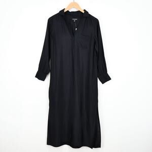 J.Crew Bungalow Dress Drapey Viscose Twill Black Size XXS NWT